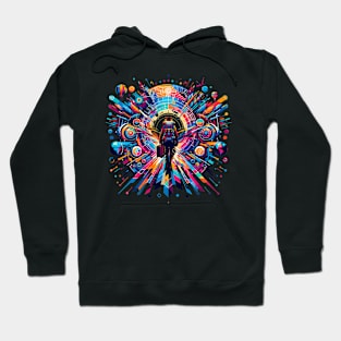 Vibrant Journey: Colorful Digital Nomad Hoodie